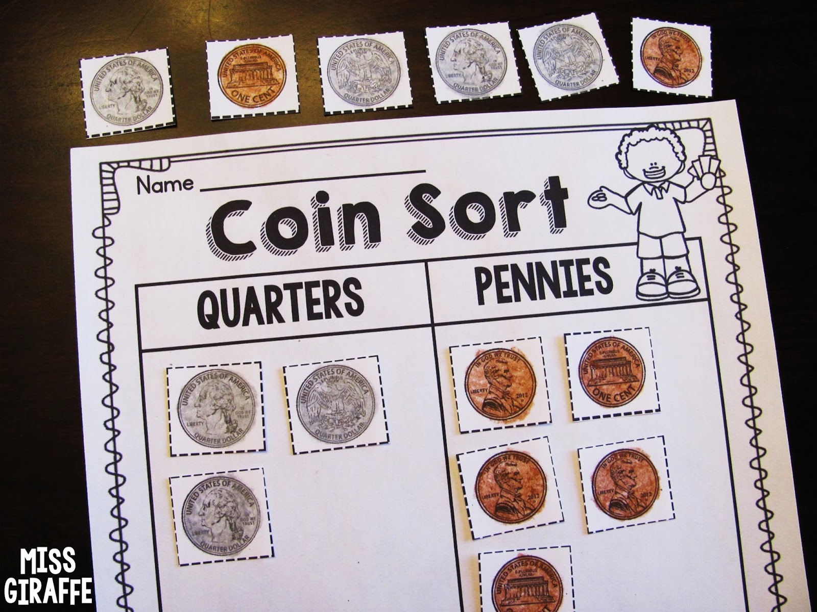 identify money coins worksheet