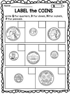 Money Worksheets: Identifying Coins