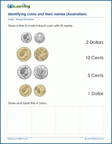 identify money worksheet