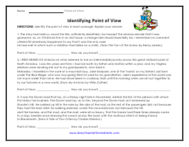 Point of View Worksheets