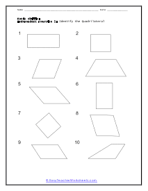 Identify Quadrilaterals Worksheets