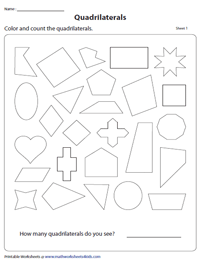 Identifying Quadrilaterals Worksheets