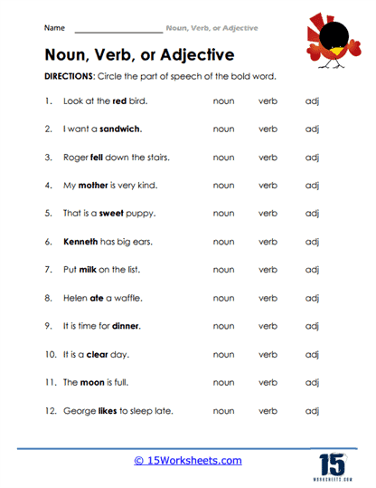 identifying adjectives and adverbs worksheet