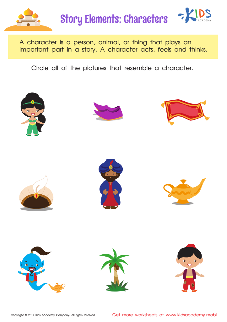 Free Character recognition Worksheets for Kids