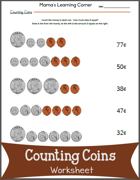 Counting Coins Worksheet - Mamas Learning Corner