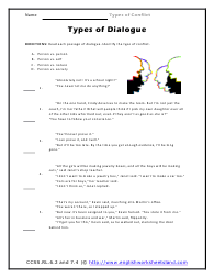 Types of Conflict Worksheets