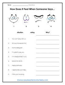 Emotion Worksheets