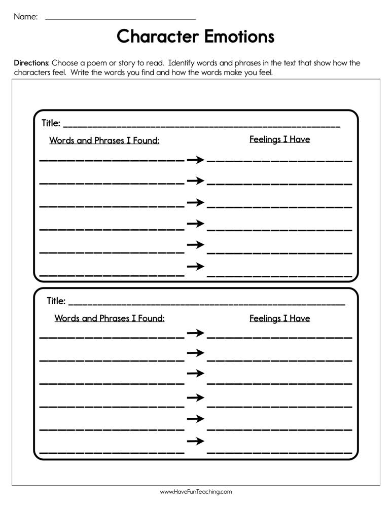 identifying feelings worksheet for adults