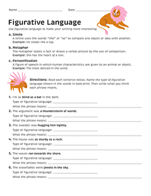Figurative Language Practice | Worksheet 