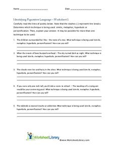 identifying figurative language worksheet