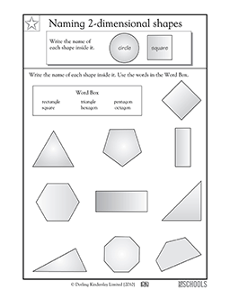 Naming shapes #1 | 2nd grade Math Worksheet | GreatSchools