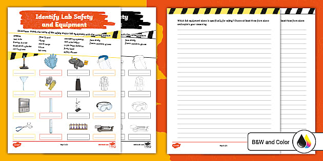Identify Lab Safety and Equipment Activity for 3rd-5th Grade