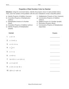 identifying properties of real numbers