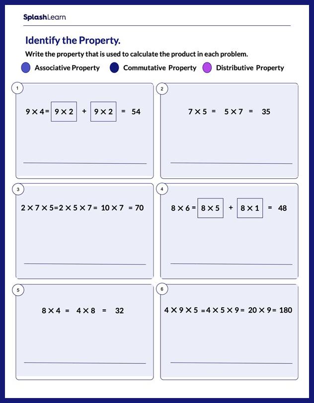 Identify the Correct Property - Math Worksheets - SplashLearn ...