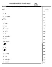 02. rational and irrational numbers worksheet.docx - Name Date ...
