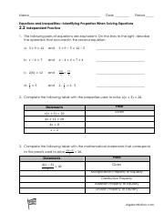 identifying solutions to equations and inequalities worksheet