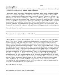 Identifying Theme Worksheet for 7th - 8th Grade | Lesson Planet