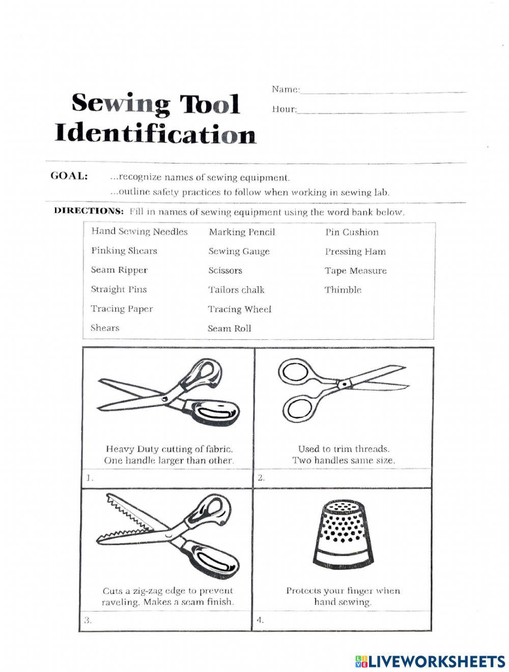 Woodworking Tool Identification Sheet (.ppt version) Worksheets Library