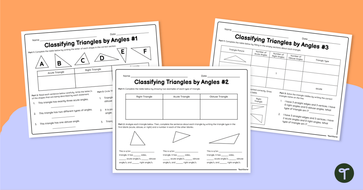 Grade 6 Geometry Worksheets Classifying triangles K5 Learning