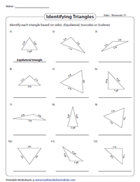 identifying types of triangles worksheet