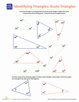 identifying types of triangles worksheet