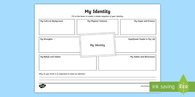 My Identity Worksheet (Lehrer gemacht) - Twinkl