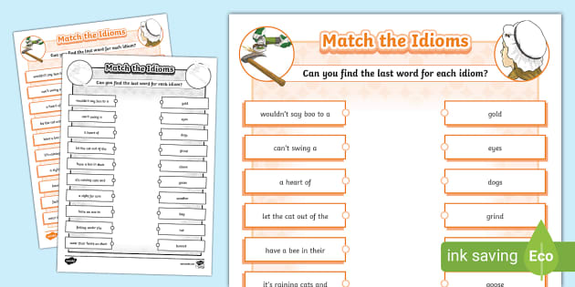 idiom worksheet can you guess