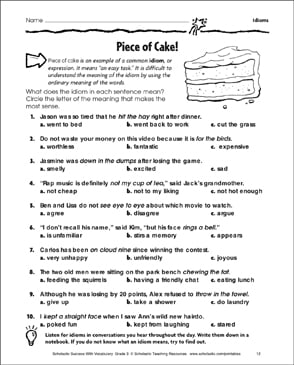 Idioms for Kids: Teaching with Worksheets &  Printable Reading ...