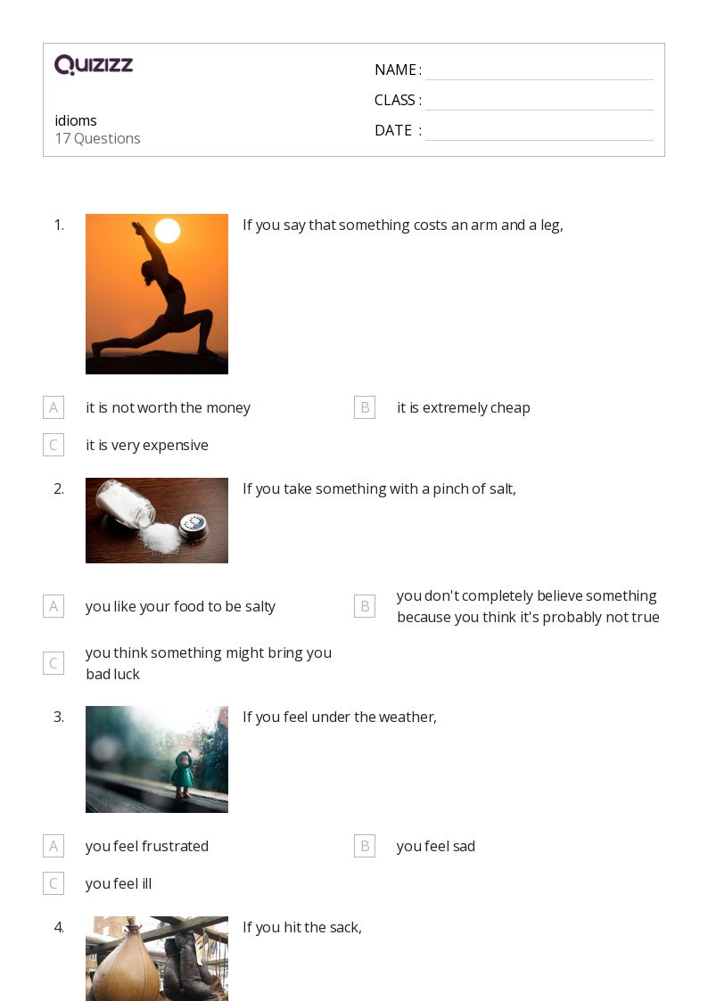 Food Idioms - ESL worksheet by mike.jane