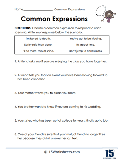 Common Expressions Worksheets - 15 Worksheets Library