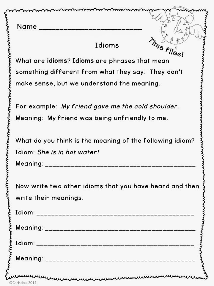idioms worksheet 2nd grade