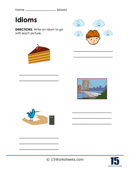 idioms worksheet kids