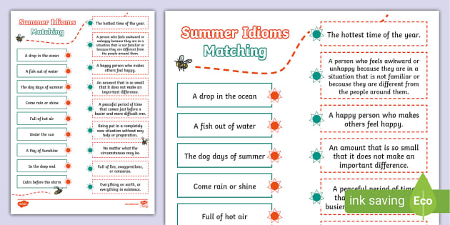 idioms worksheet with answers homework