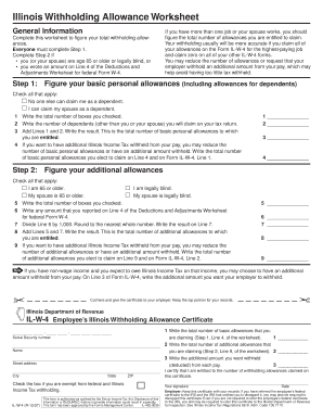 Illinois Withholding Allowance Worksheet How To Fill It Out - Fill ...