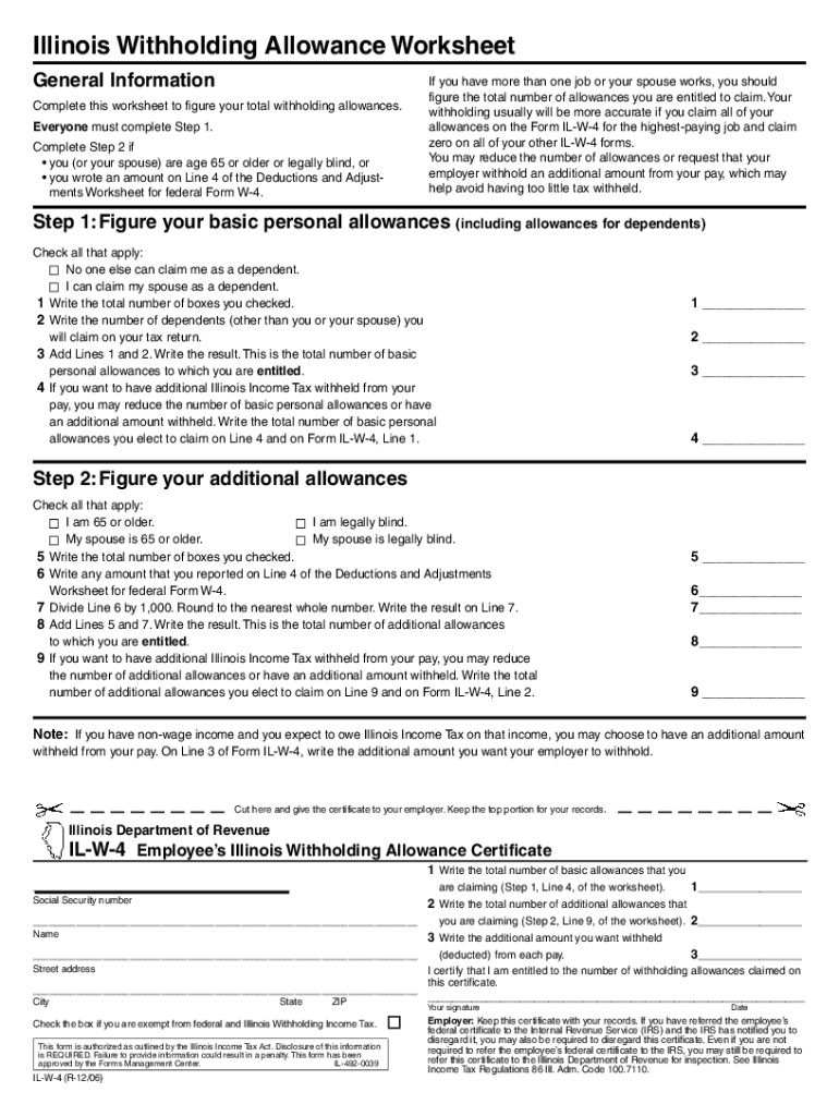 illinois withholding allowance worksheet