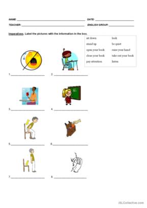 275 Imperative English ESL worksheets pdf &  doc