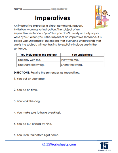 Imperatives Worksheets - 15 Worksheets Library