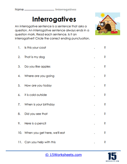 Interrogatives Worksheets - 15 Worksheets Library