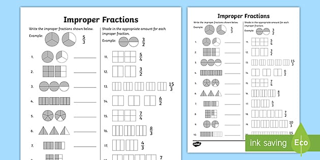 Improper Fractions Activity for 3rd-5th Grade (teacher made)