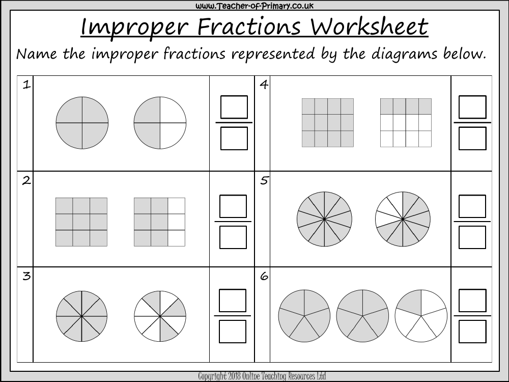 Mixed Numbers and Improper Fractions - Worksheet | Maths Year 5