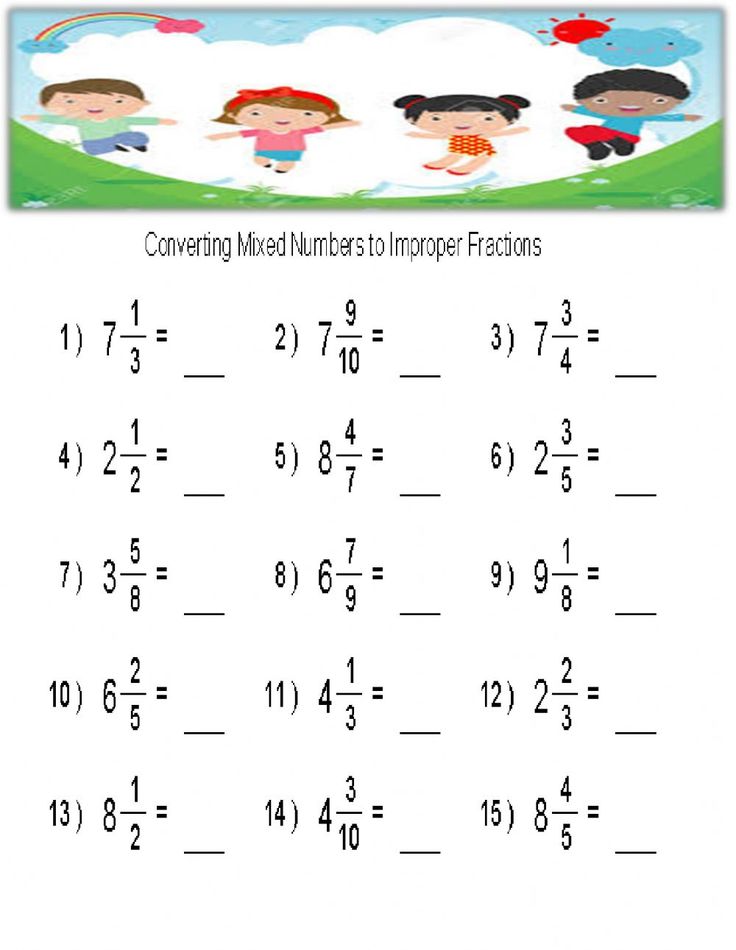 improper fractions mixed numbers worksheet