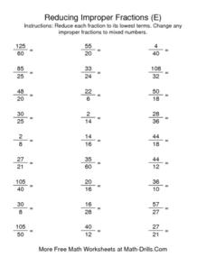improper fractions to mixed numbers worksheet 5th grade