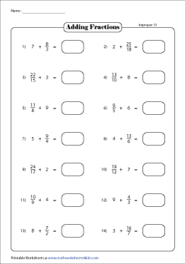 improper fractions worksheet 5th grade