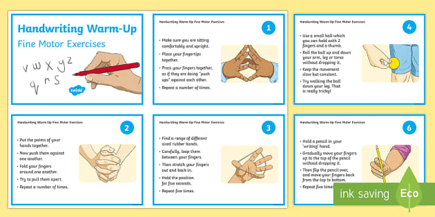 Handwriting Exercises - Fine Motor Warm-Up Cards - KS2