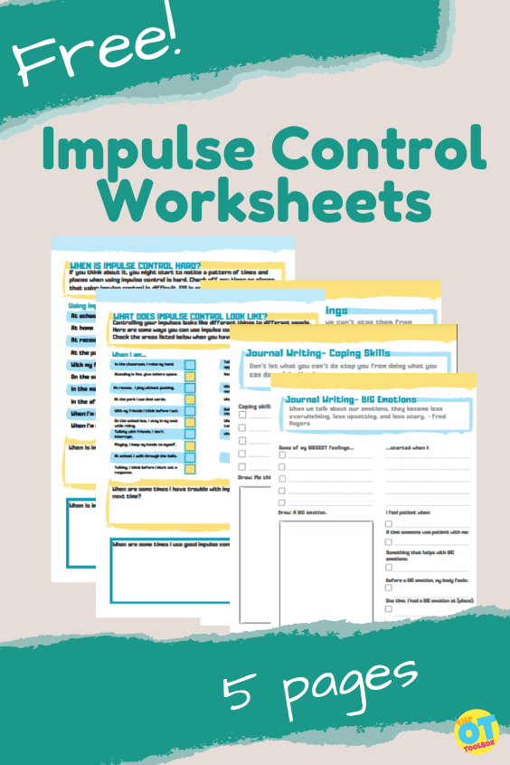 Impulse Control Worksheets - The OT Toolbox