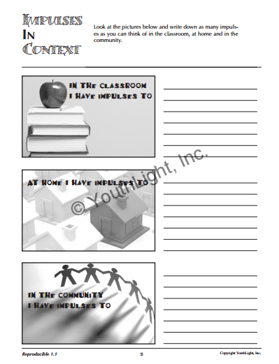 Impulse Control Activities &  Worksheets for Middle School Students with CD