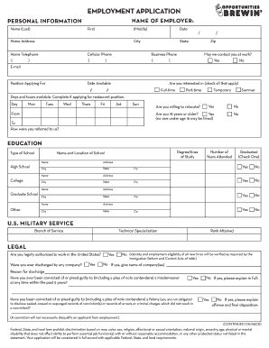 free employment application pdf Forms and Templates - Fillable ...
