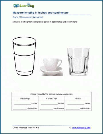inches measurement worksheet grade 2