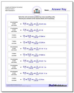 inches to feet conversion worksheet