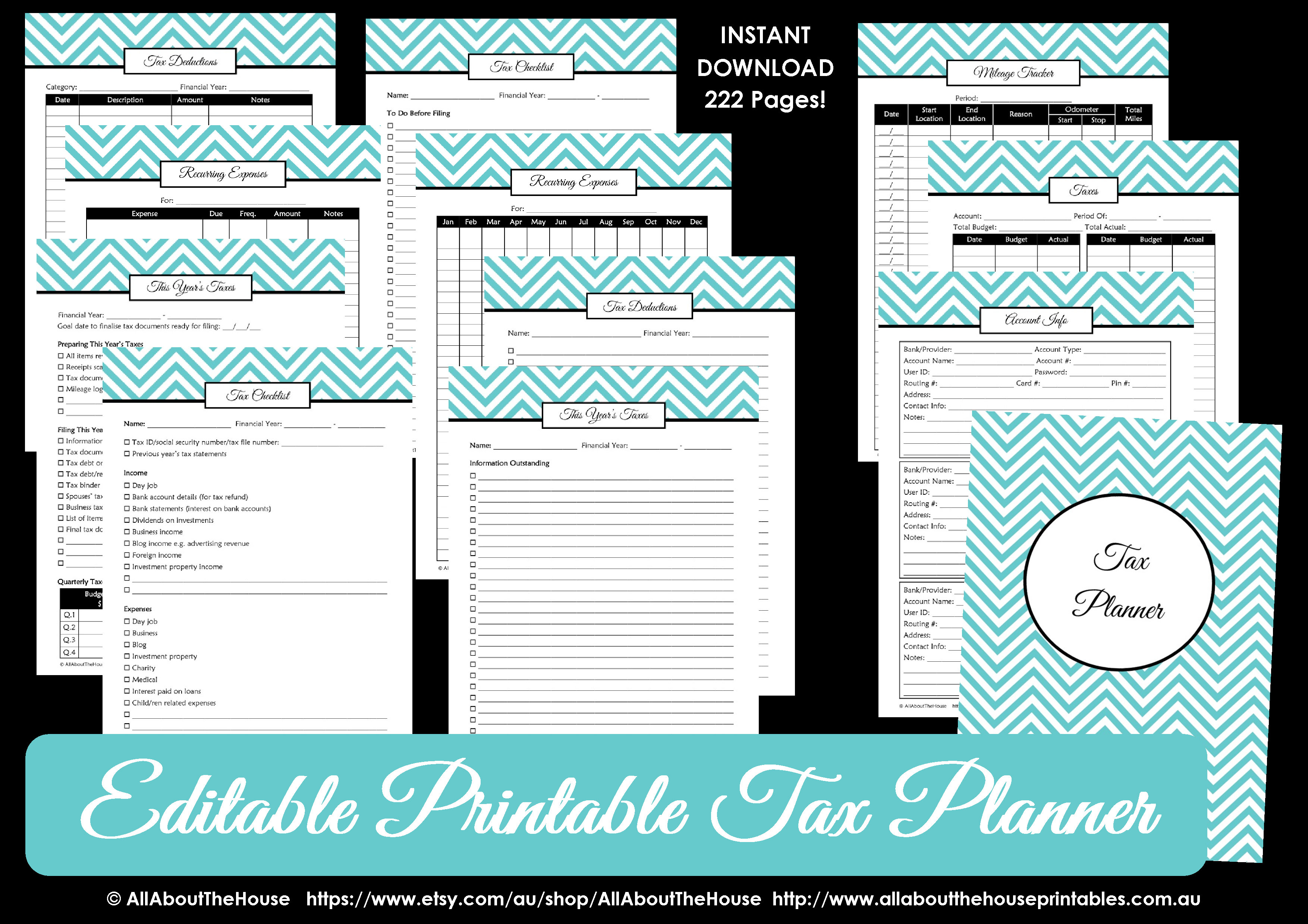 income tax organizer worksheet